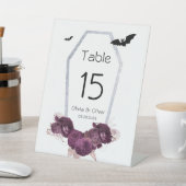 Gothische Paarse en zilverkatoenvlekken Reclamebord Met Voetstuk (Insitu)