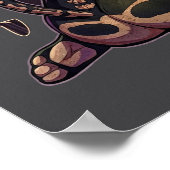 Gothische Pompoenkop Skelet Kat Halloween Poster (Hoek)