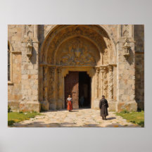 Gothische portaalfiguren Impressionistische olieve