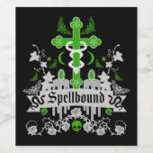 Gothische postpunk mode-accessoires wijn etiket (Enkel label)