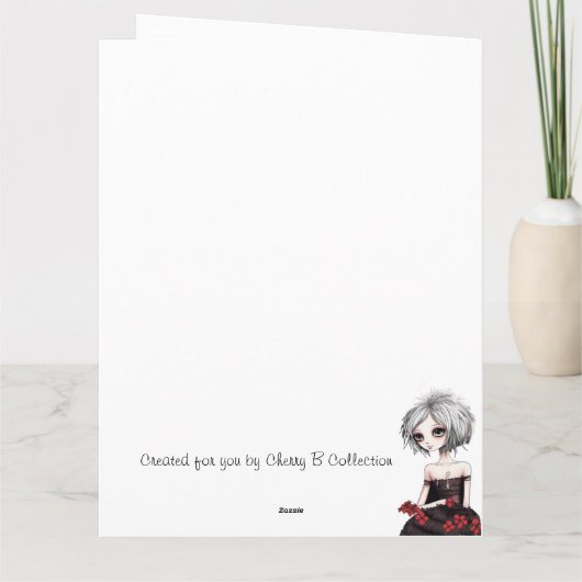 Gothische Punk Alternatieve Kerstelf Kaart (Achterkant)