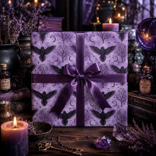 Gothische raaf cadeaupapier