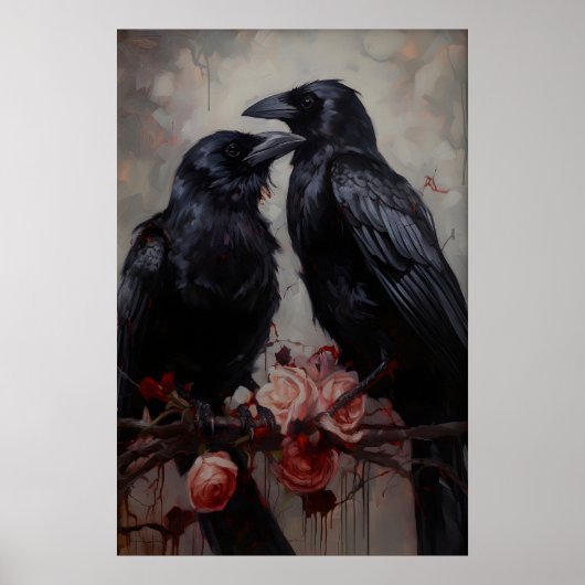 Gothische Raaf Koppel Kunstprint Victoriaanse Kraa Poster (Voorkant)