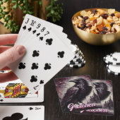 Gothische raaf kraai vogel schildering gepersonali pokerkaarten (Insitu)
