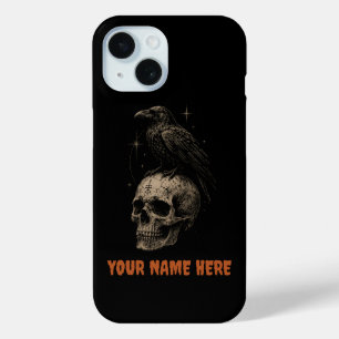 Gothische raaf op schedel vintage mysterie . iPhone 15 case