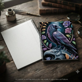 Gothische Raven Bloemendecoratie Geschenk voor Dar Notitieboek