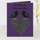 Gothische raven en zwarte hart aangepaste kaart (Gele Bloem)