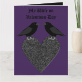 Gothische raven en zwarte hart aangepaste kaart (Voorkant)