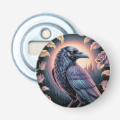 Gothische Raven Home Bar Decoratie Button Flesopener (Voorkant)