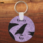 Gothische ravens zwart en paars jouw naam toevoege sleutelhanger (Voorkant)