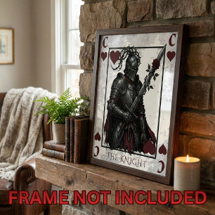 Gothische Ridder van Harten Speelkaart Donkere Fan Poster