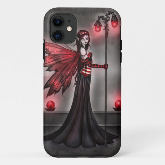 Gothische Robijn Fee Fantasy Kunst iPhone Hoesje (Achterkant)