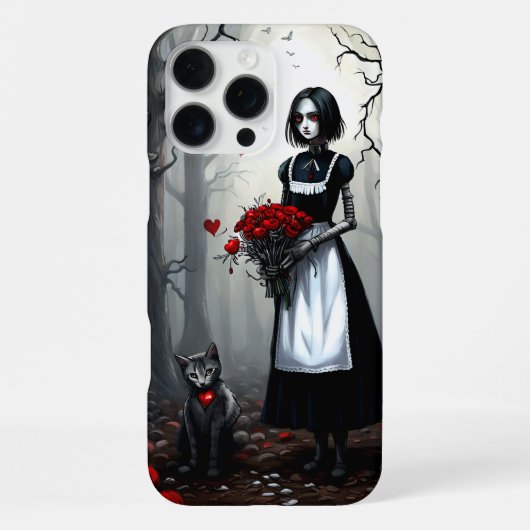 Gothische Robot Meisje iPhone Hoesje (Achterkant)