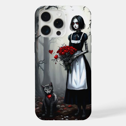Gothische Robot Meisje iPhone Hoesje (Achterkant)