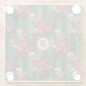 Gothische rode rozen en strips met Initiaal Glazen Onderzetter (Achterkant)