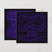 Gothische Romance Wedding Invite Square Kaart (Voorkant / Achterkant)