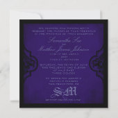 Gothische Romance Wedding Invite Square Kaart (Achterkant)