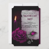 Gothische Roos Kaars en Locket Valentijn Party Kaart (Voorkant)