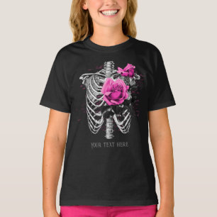 gothische roze roze skelet op maat t-shirt