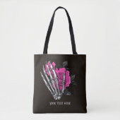 gothische roze roze skelet op maat tote bag (Voorkant)