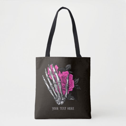  gothische roze roze skelet op maat tote bag (Voorkant)