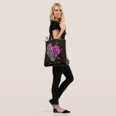 gothische roze roze skelet op maat tote bag (Op model)