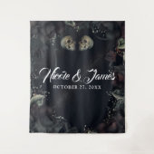 Gothische Rozen en achtergrond rond de bruiloft Wandkleed (Voorkant)