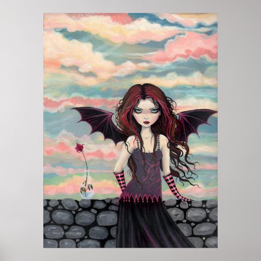 Gothische Rozen Fantasy Vampier Fee Poster (Voorkant)