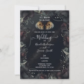 Gothische Rozen, halloween Wedding Kaart (Voorkant)