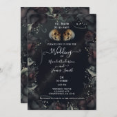 Gothische Rozen, halloween Wedding Kaart (Voorkant / Achterkant)