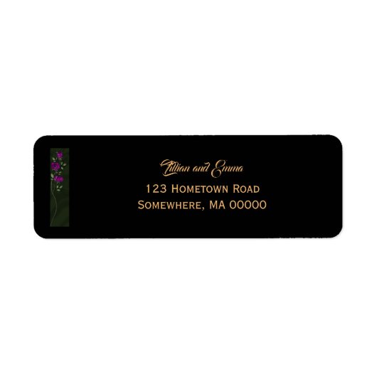 Gothische rozen retouradreslabels etiket (Voorkant)