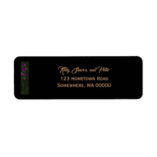 Gothische rozen retouradreslabels etiket (Voorkant)