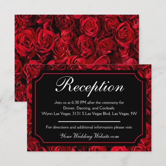 Gothische Rozen RSVP Kaartje (Voorkant / Achterkant)