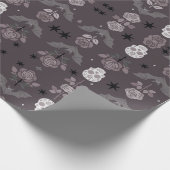 gothische rozen & vleermuizen cadeaupapier (Hoek)