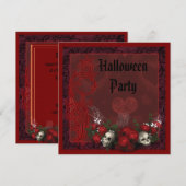 Gothische Rozen, zwart en rood, halloween Kaart (Voorkant / Achterkant)