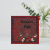 Gothische Rozen, zwart en rood, halloween Kaart (Staand voorkant)