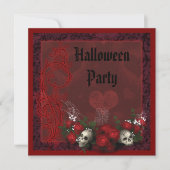 Gothische Rozen, zwart en rood, halloween Kaart (Voorkant)
