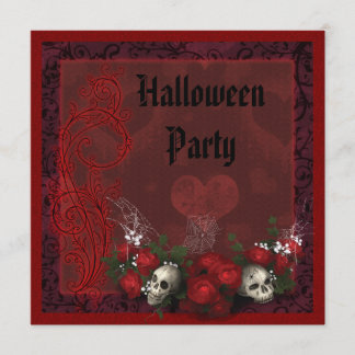 Gothische Rozen, zwart en rood, halloween Kaart