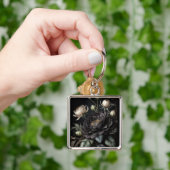 Gothische rozenboeket Zwarte bloem Sleutelhanger (Hand)
