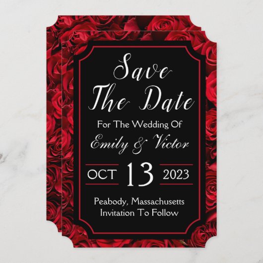 Gothische Save The Date Uitnodigingskaart Kaart (Voorkant / Achterkant)