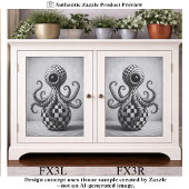 Gothische schaakbord octopus eigenaardigheid FX3L Tissuepapier