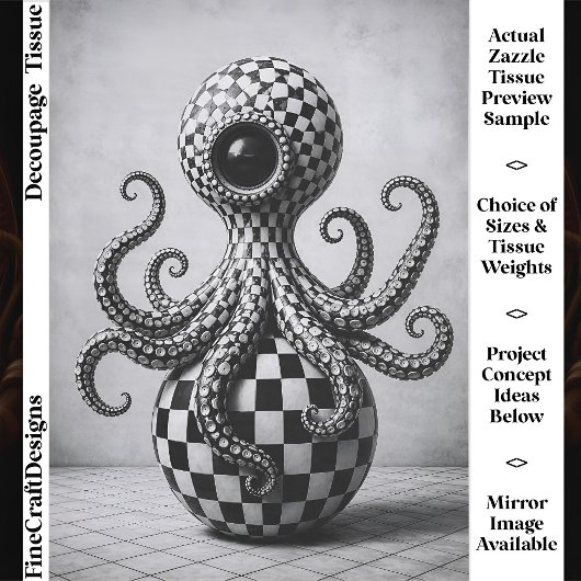 Gothische schaakbord octopus eigenaardigheid FX3L Tissuepapier
