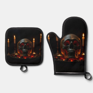 Gothische Schedel Altaar Halloween Oven Mitts Set