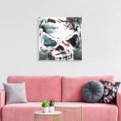 Gothische schedel canvas wandkunst afdruk (Insitu (Woonkamer))