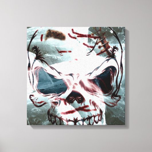 Gothische schedel canvas wandkunst afdruk (Voorkant)