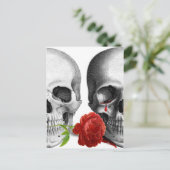 Gothische schedel Donkere Romance Bloedscheurtje R Aankondigingskaart (Staand voorkant)