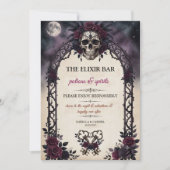 Gothische Schedel Elixir Bar Halloween Uitnodiging (Voorkant)