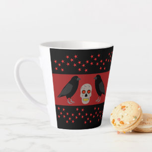 Gothische Schedel en Bewakers Raven Halloween Latte Mok