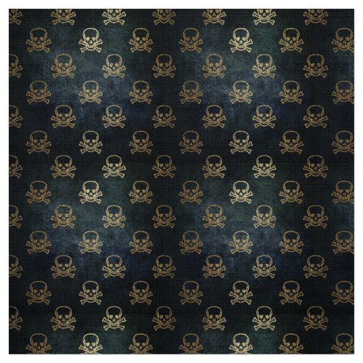 Gothische schedel en Botten kostumeweefsel Stof (Swatch)