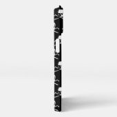 Gothische schedel en kroesbeenpatroon iPhone hoesje (Rechterkant)